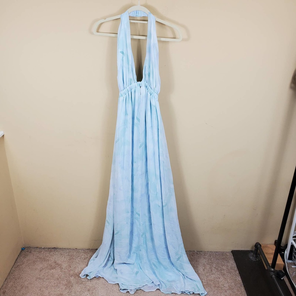 Show Me Your MuMu Light Blue Halter Maxi Dress